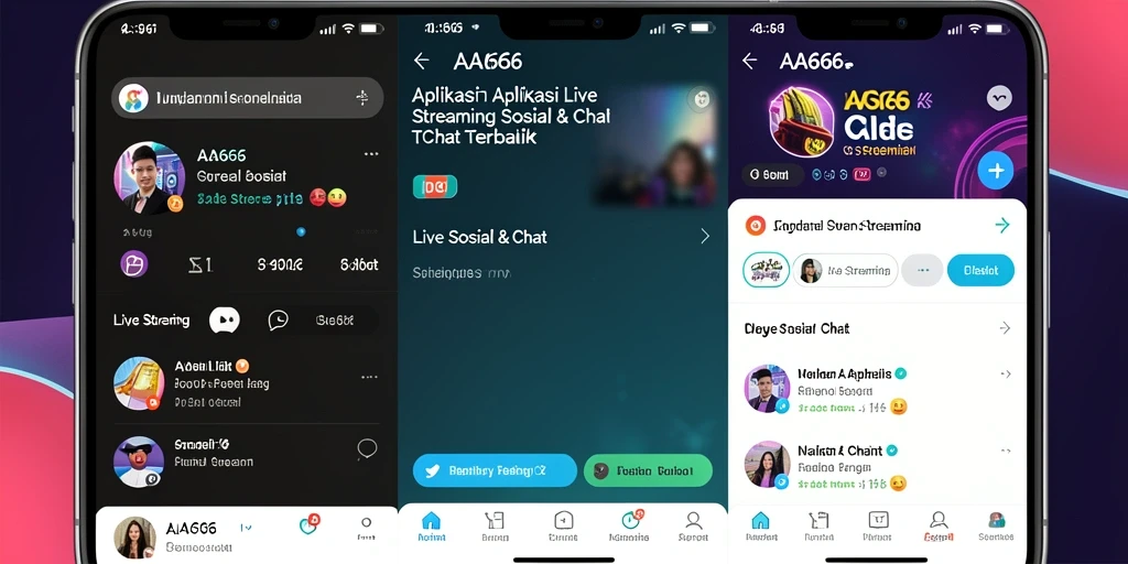 Tampilan antarmuka utama AA666 yang menarik saat Live Streaming.