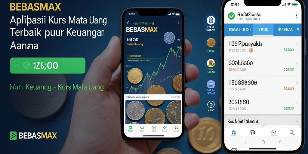 Antarmuka pengguna BEBASMAX yang menampilkan nilai tukar mata uang secara real-time.