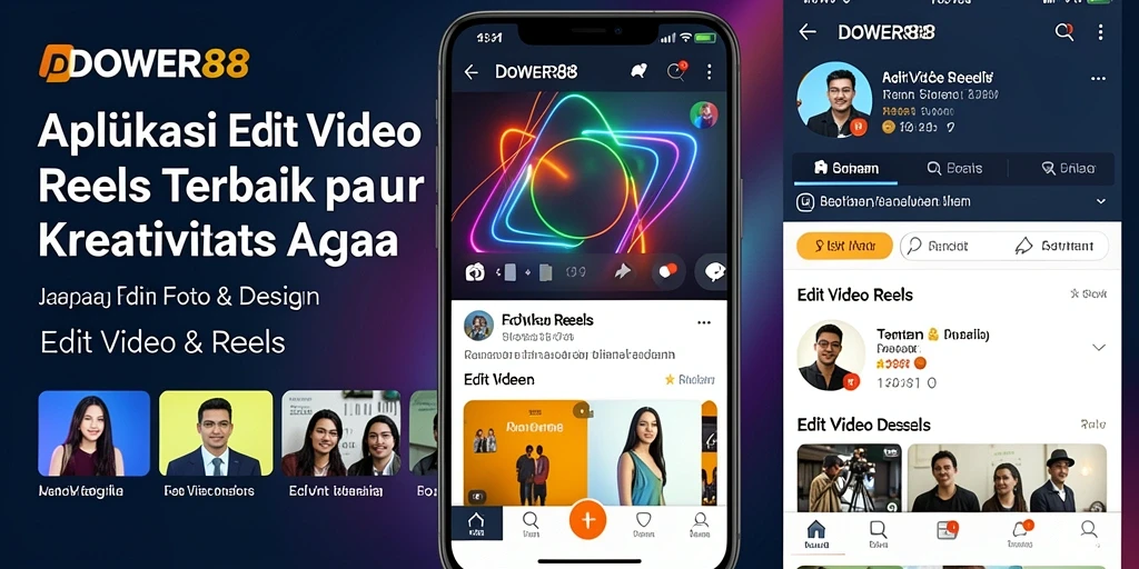 Tampilan antarmuka pengguna DOWER88 yang memudahkan pengeditan video Reels.