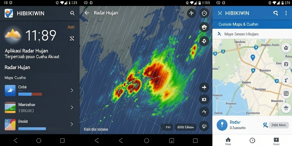 Tampilan antarmuka utama HIBIKIWIN yang menunjukkan Radar Hujan secara jelas.