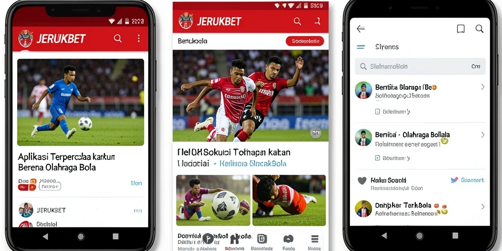 Antarmuka aplikasi JERUKBET menampilkan berita terkini olahraga bola.