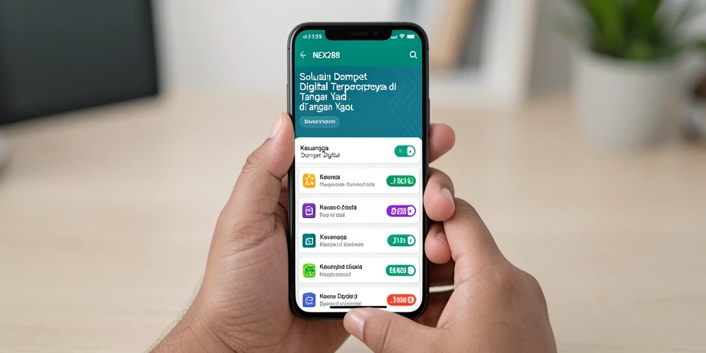 Tampilan antarmuka NEX288 dengan fitur Dompet Digital yang menarik.