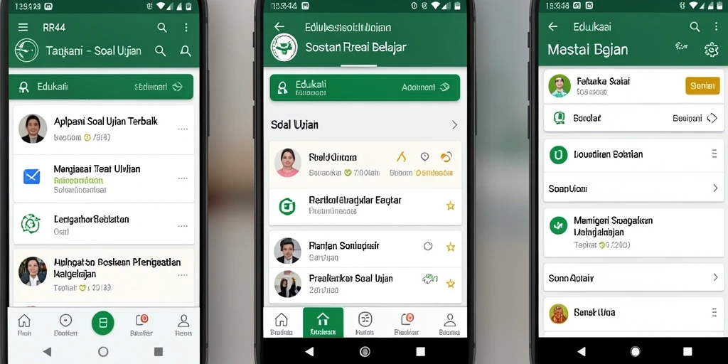 Tampilan antarmuka aplikasi RR44 untuk Soal Ujian.
